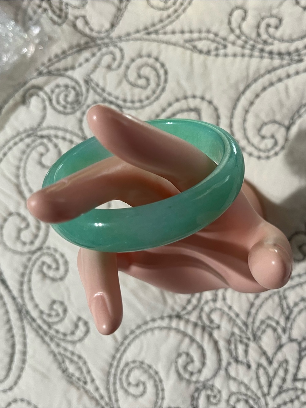 Certified 5 Stars Natural Green Jadeite Jade Bangle Bracelet Handmade, 61mm New